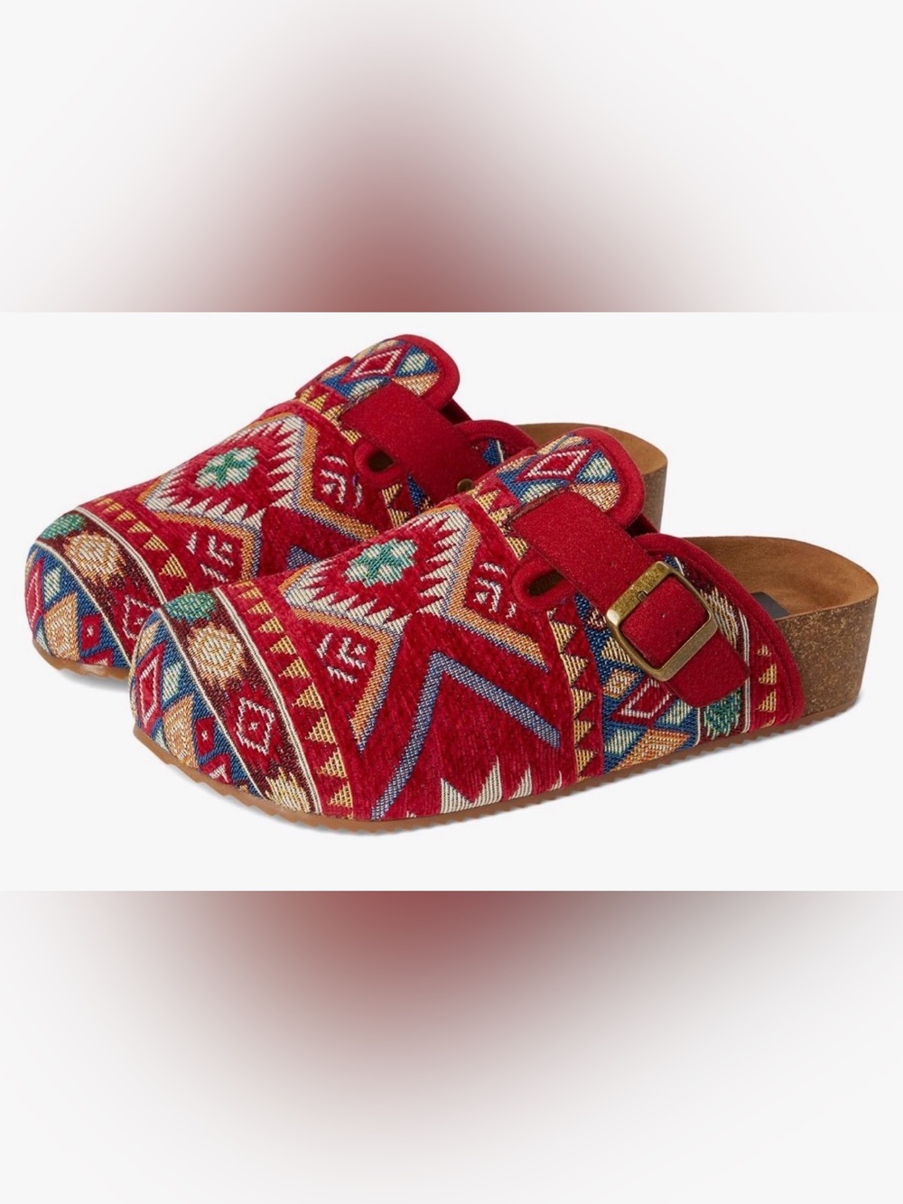 NWOB! Dirty Laundry Magnolias Tapestry Clogs, 9 (40), Red Multi